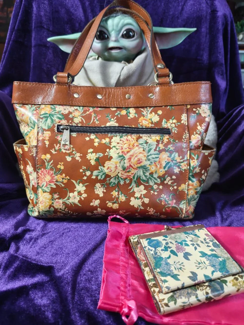 Patricia Nash Rayleigh Tote in Vintage Botanical Garden & Wallet in Denim Fields